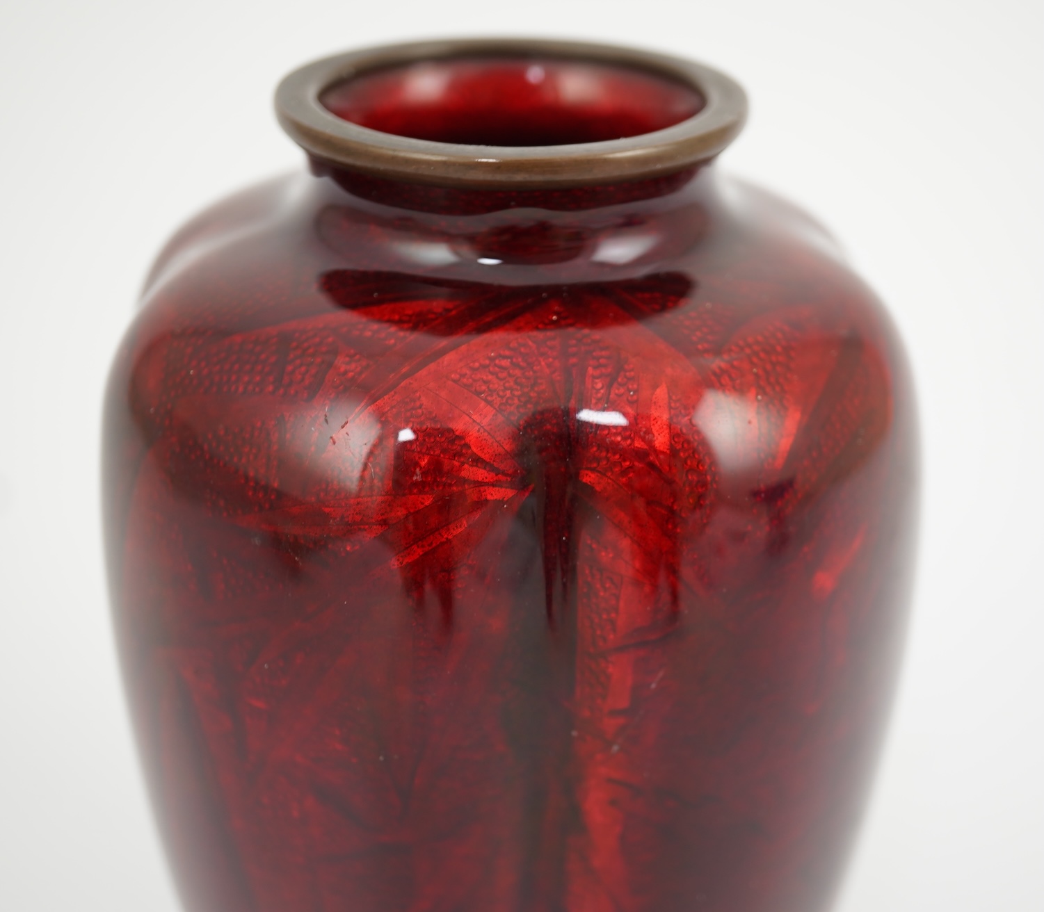 A Japanese ginbari enamel vase, by Hayashi Kodenji (1831-1915)